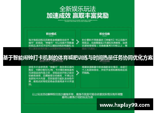 基于智能闹钟打卡机制的体育减肥训练与时间热量任务协同优化方案 基于智能闹钟打卡机制的体育减肥训练与时间热量任务协同优化方案